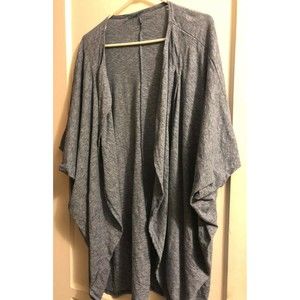 Blousy Jacket Cardigan Cover Up Kimono Blue Womens Ladies One Size